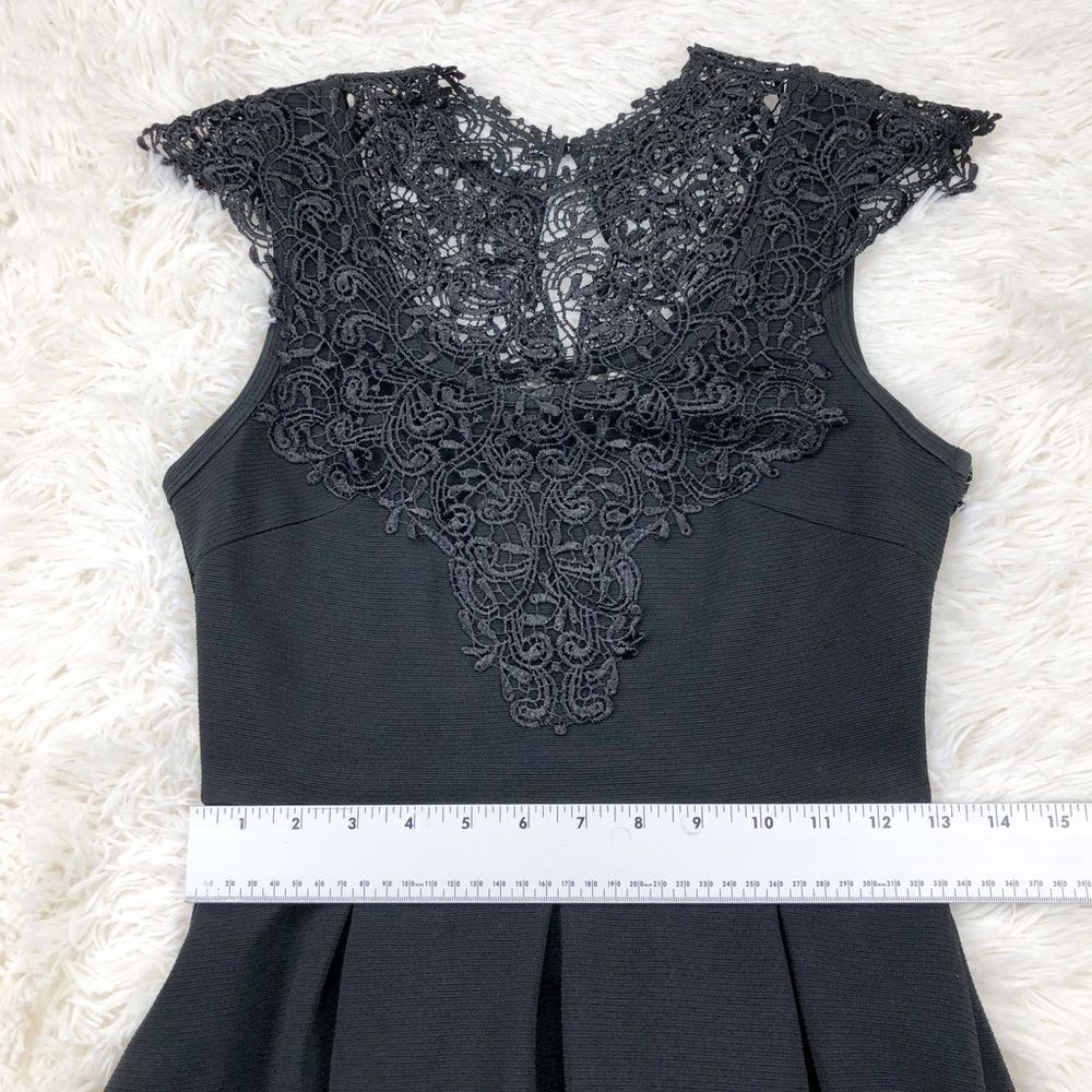Ya Los Angeles Black Lace Fit And Flare Pleated Dress Size Small‎ - Picture 6 of 8
